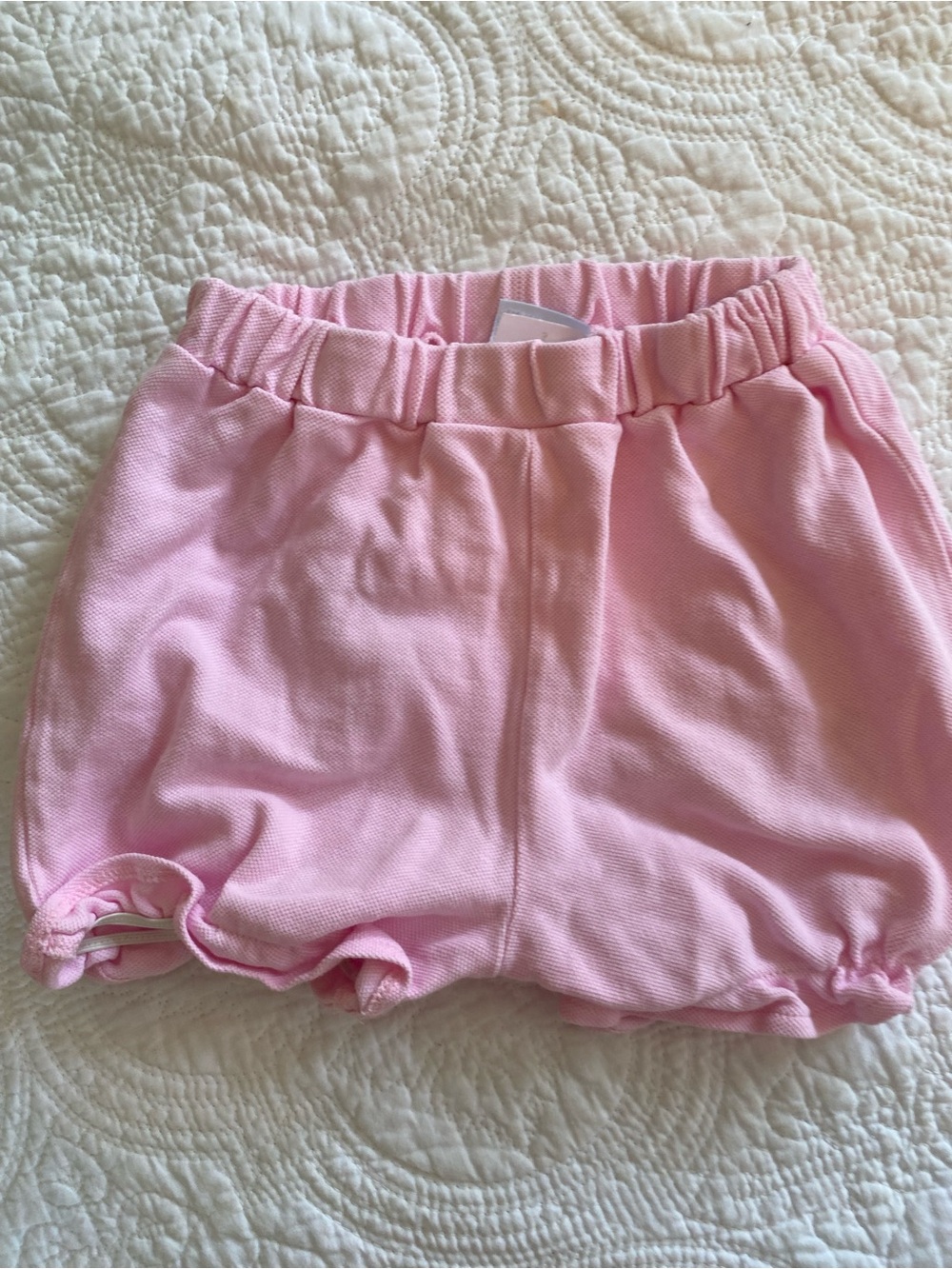 bella bliss Light Pink Bubble Shorts with Ruffle Hem